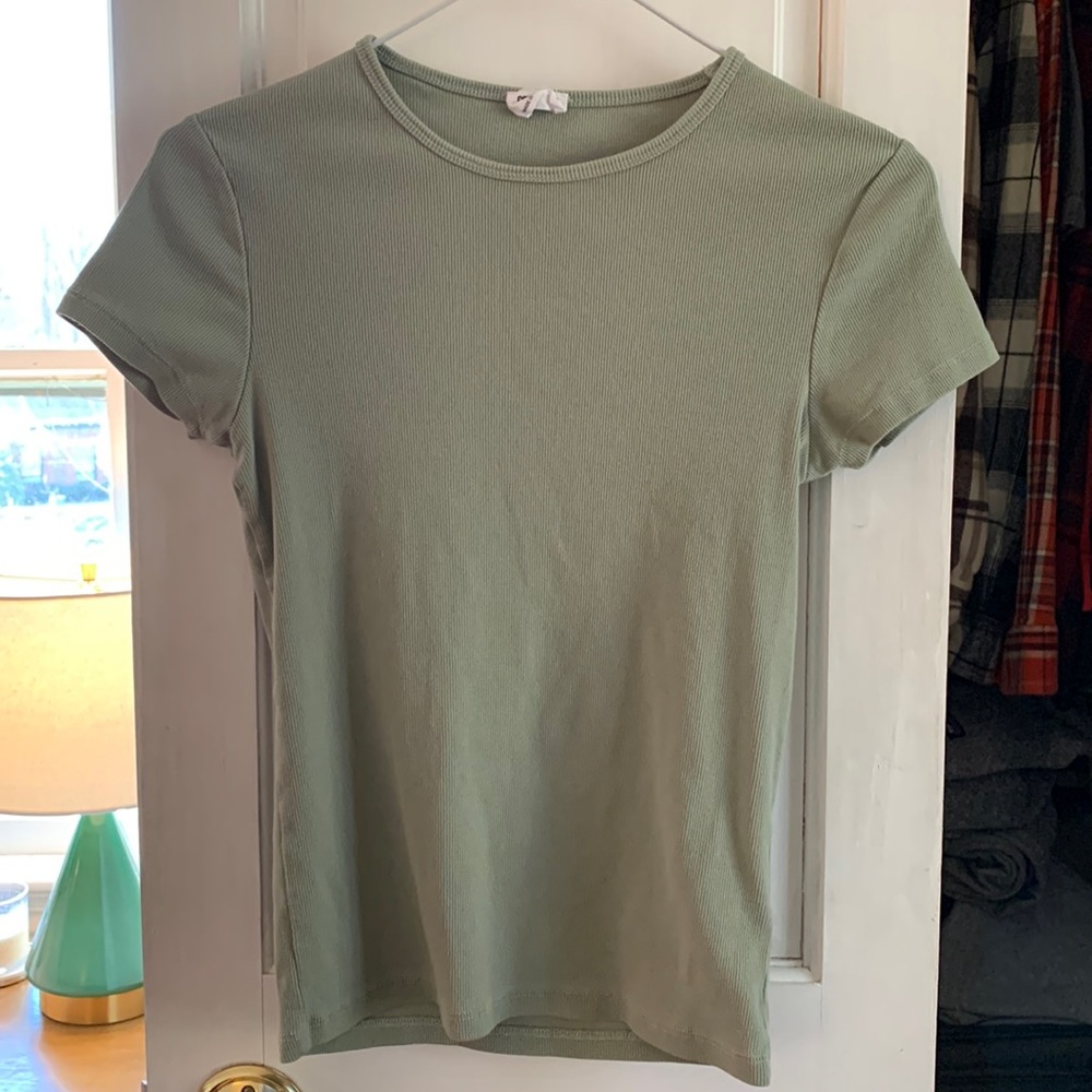 Sage Green Baby Tee - M